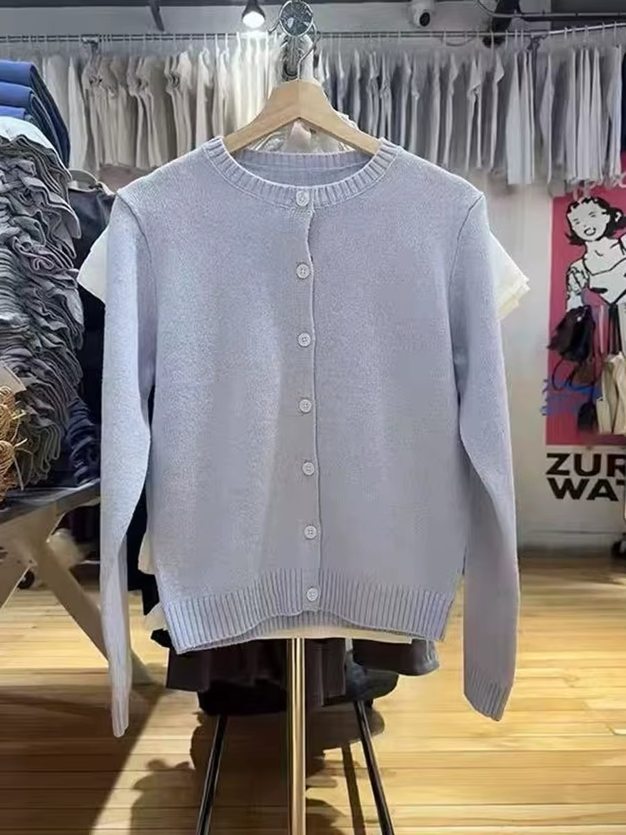 Cardigan tricoté à manches longues pour femmes