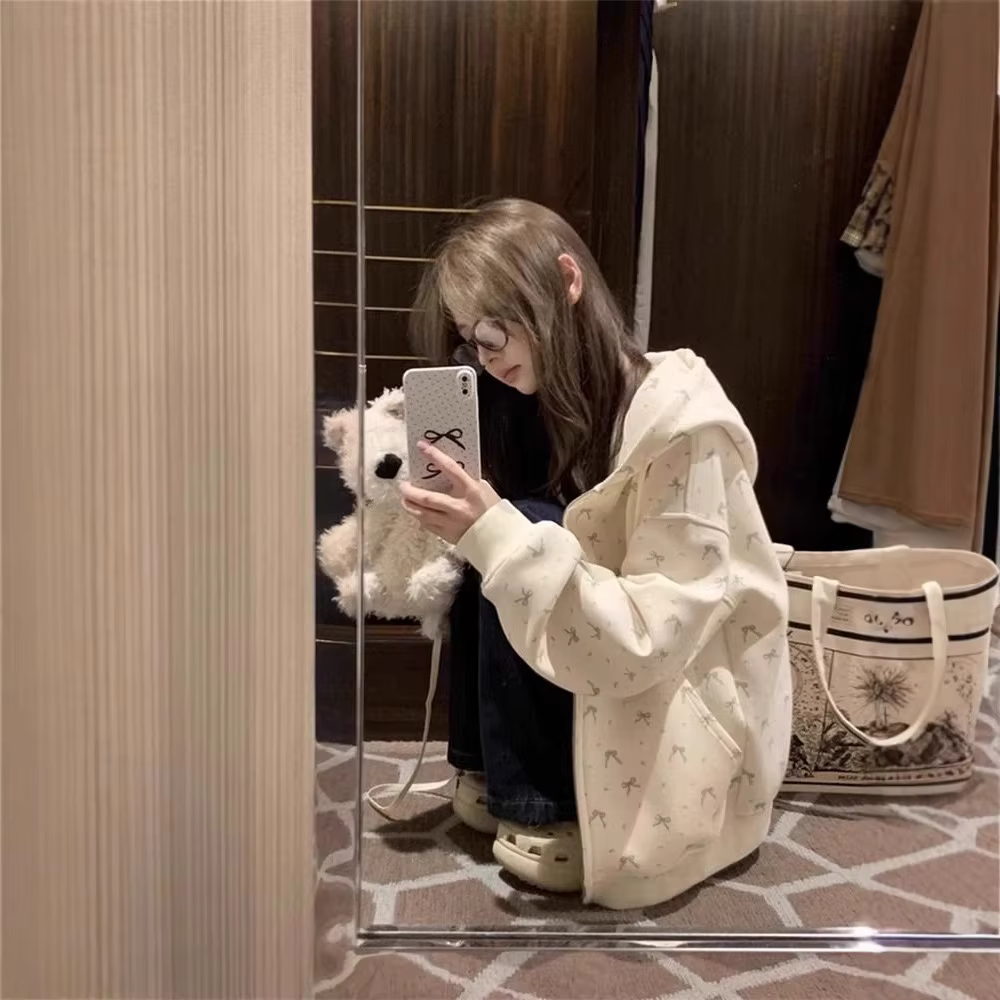 Veste sweat-shirt à capuche florale pour femmes