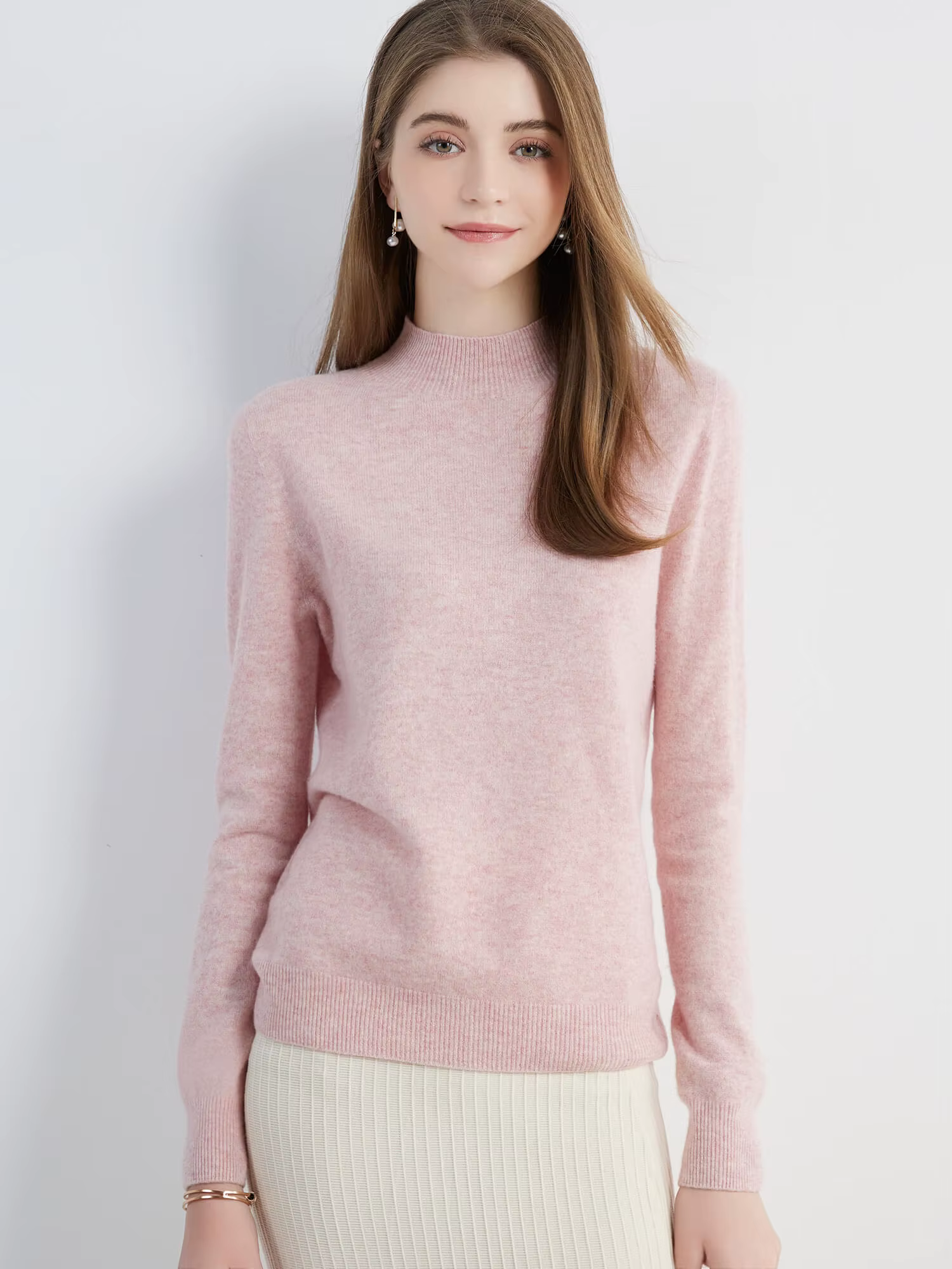 Nouveaux chandails à col roulé hauts pull femme laine tricots 100%