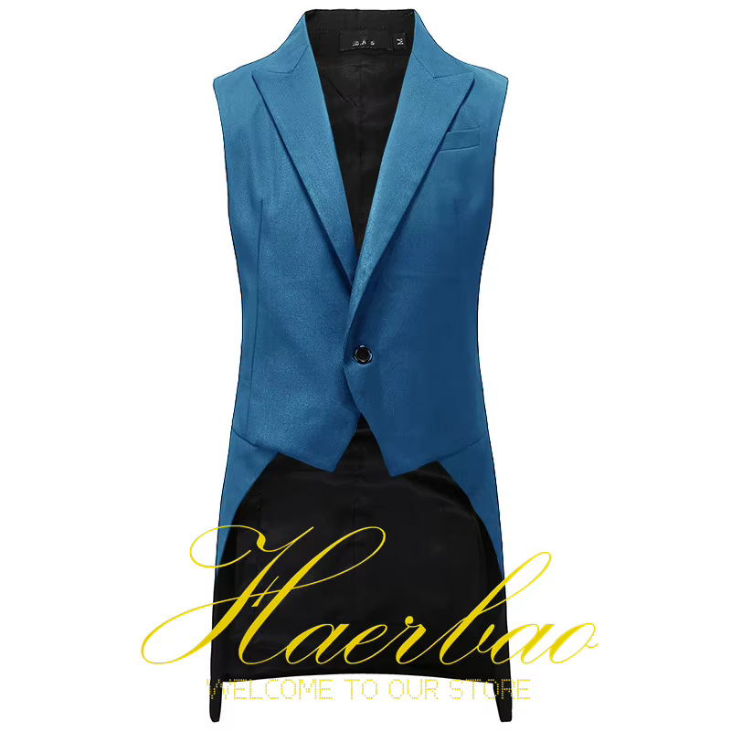 Gilet de costume pour hommes, veste longue sans manches, vêtements de fête formels, gilet de marié, coupe cintrée