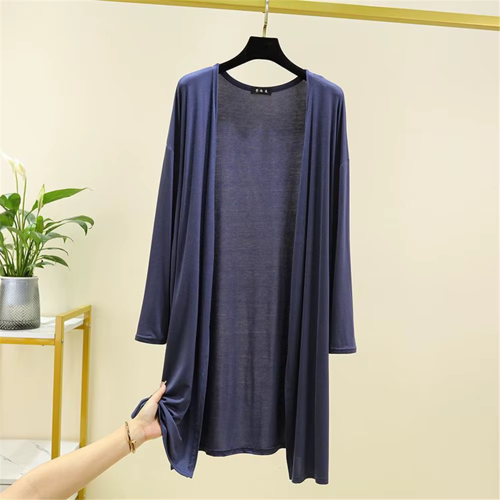 Cardigan mi-long en modal pour femme