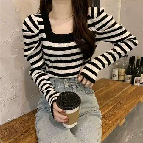 Pull tricoté à couche de Base de Style français pour femme