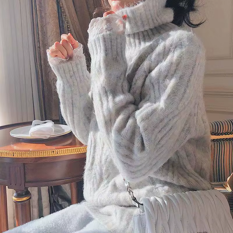 Pull à col roulé en coton pour femmes, style décontracté, automne hiver, haute élasticité, six couleurs disponibles, pour toutes les occasions
