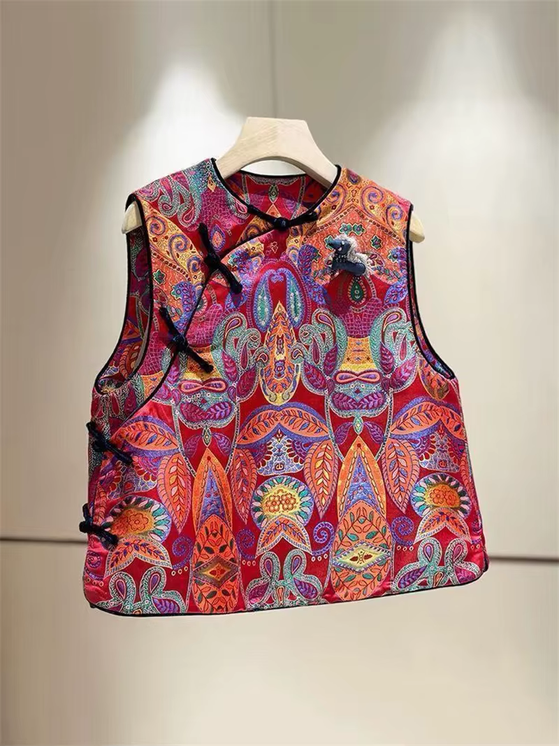 Nouvelle veste gilet chic rouge haut de gamme pour femme