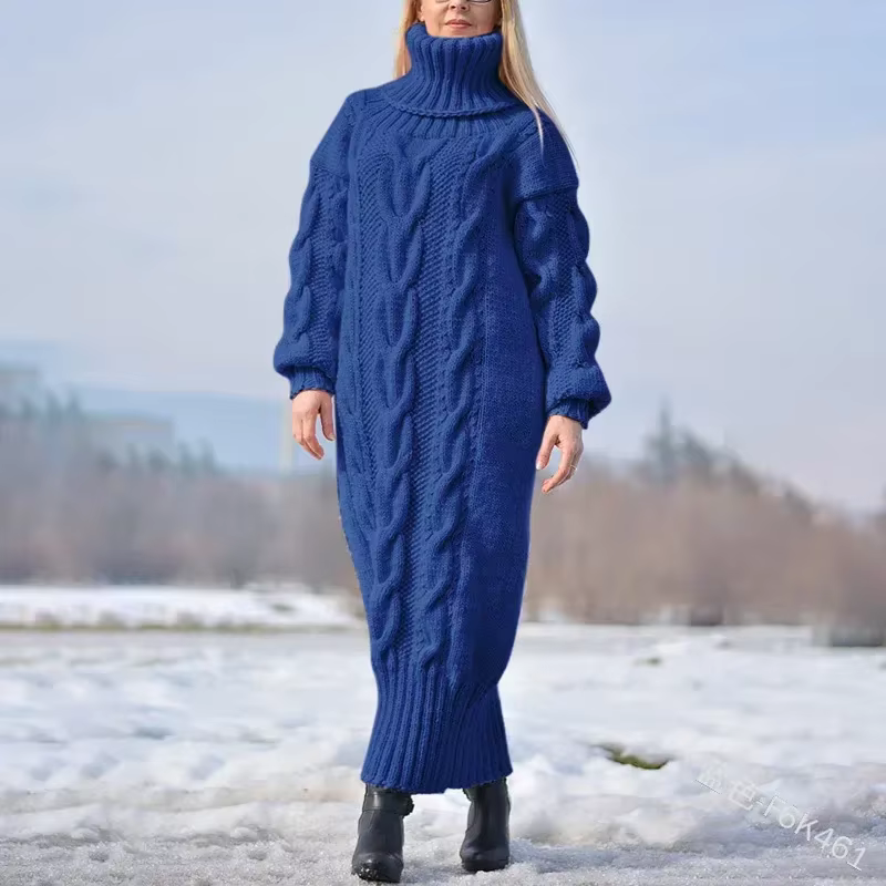 Pull femme hiver col roulé torsadé ample en polyester pour femmes, style moto et casual, couleurs solides, occasions spéciales