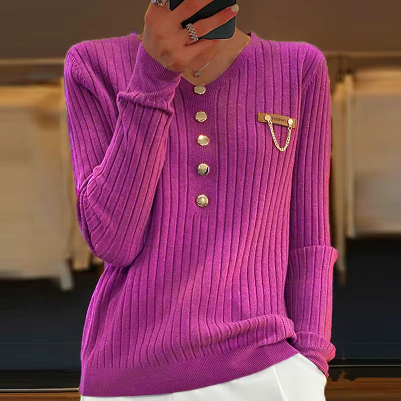 Pull en tricot à manches longues pour femme