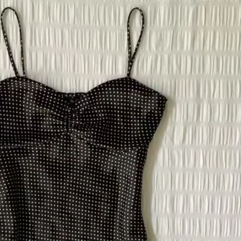 Camisole vintage à pois français pour femmes