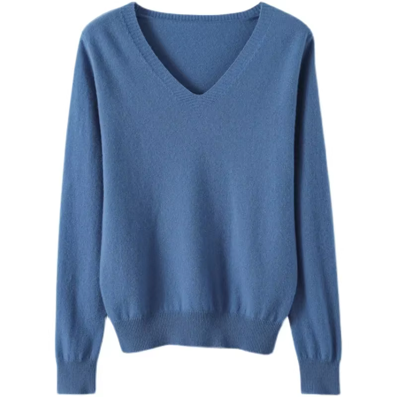 YSZWDBLX chandails femmes décontracté col en v solide pulls