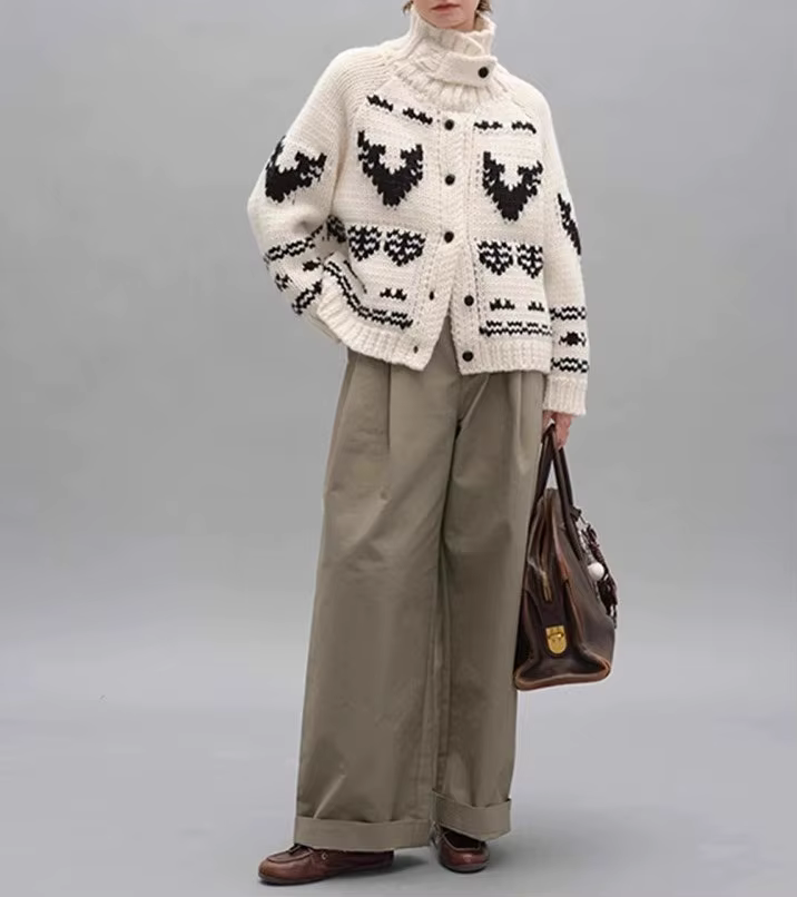 Veste pull à col roulé bleu marine ample pour femme saison froide automne hiver ocassionnels spéciaux