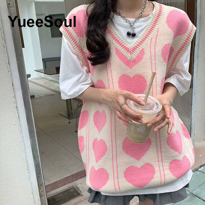 Pull tricoté sans manches ample et doux en polyester pour femmes style Y2K Fairycore occasions spéciales