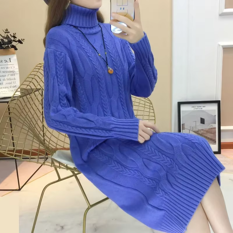 Robe pull col roulé pour femme 2026