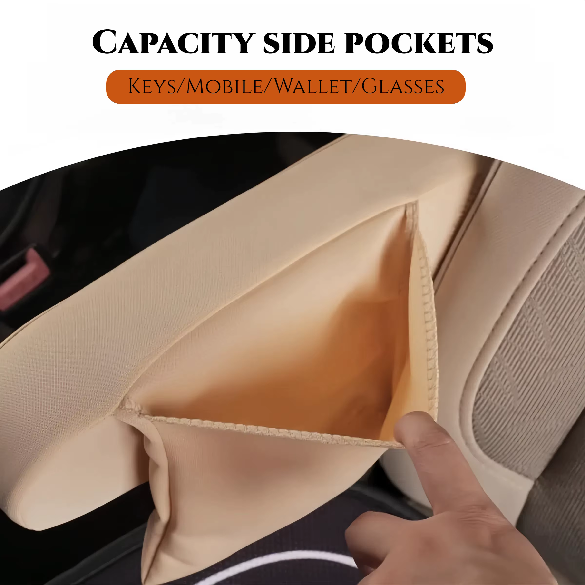 1 paire de housses de protection pour accoudoirs de voiture, lavables avec poches de rangement latérales, adaptées aux accoudoirs de SUV/camion