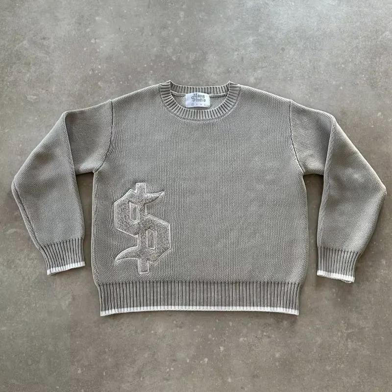 Pull cardigan à rayures étoiles Y2K rétro automne et hiver femmes fermeture éclair