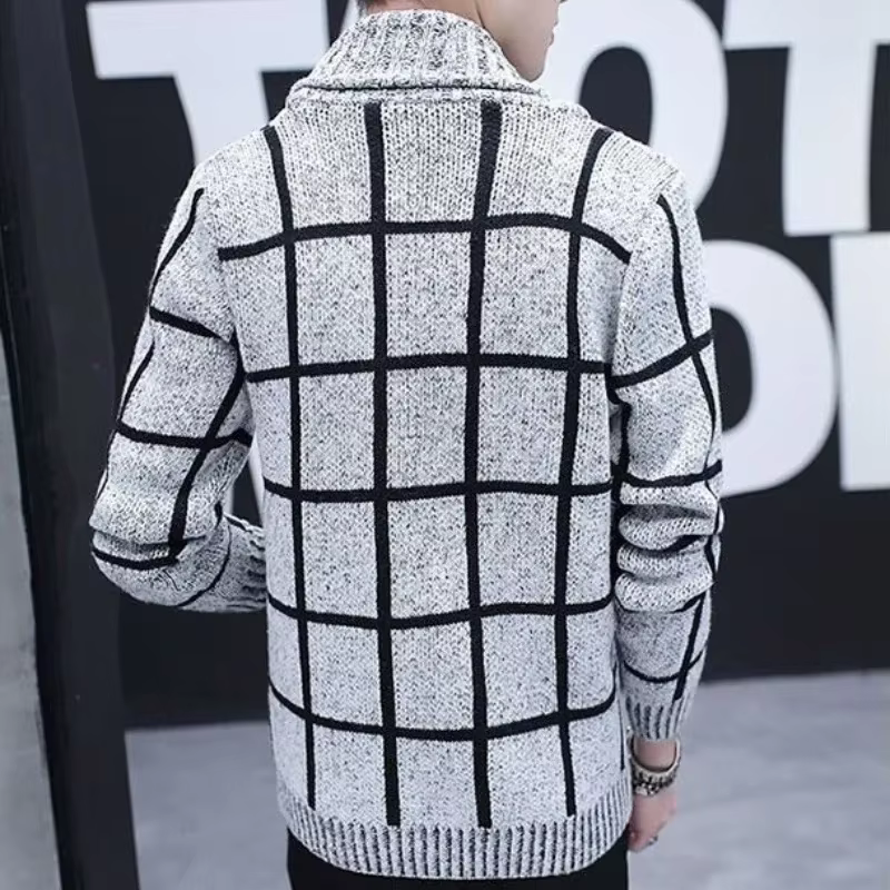 Cardigan tricoté pour hommes, vêtements sans capuche, Patchwork à carreaux, produits les plus vendus, vieille laine, mode coréenne S X A, 2025