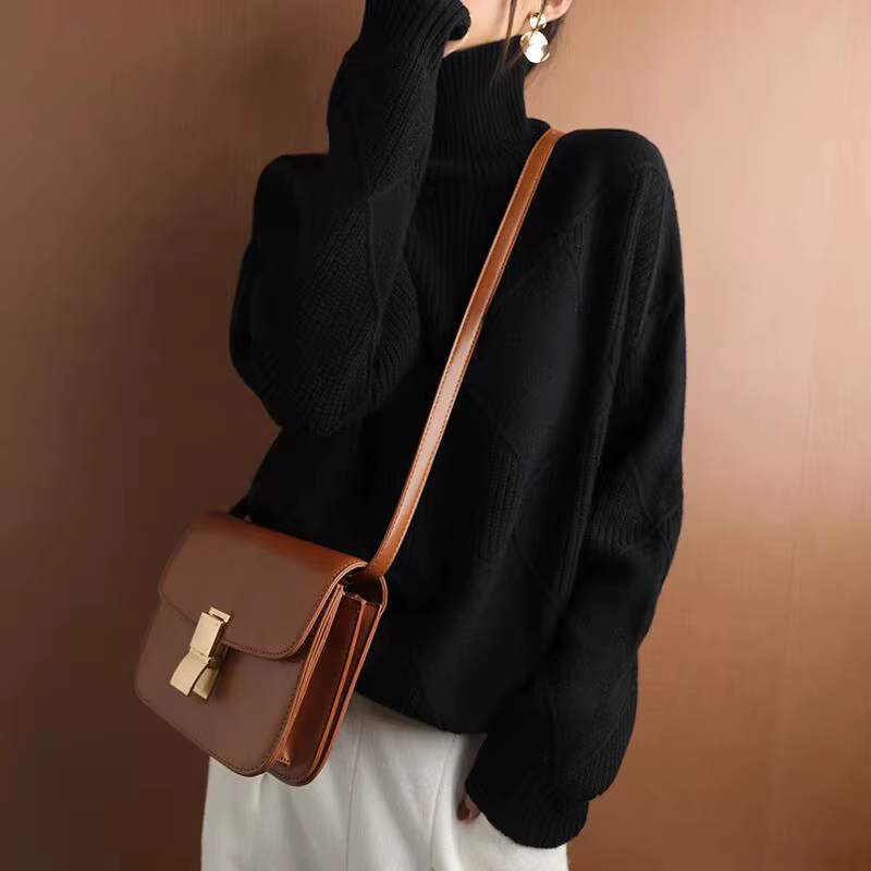 Pull à col roulé pour femme