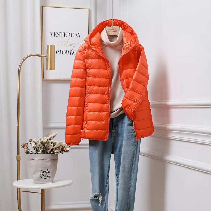 Doudounes à capuche ultralégères pour femmes, 2023 duvet de canard blanc, parkas décontractées, compressibles, printemps, hiver, nouveau, 90%