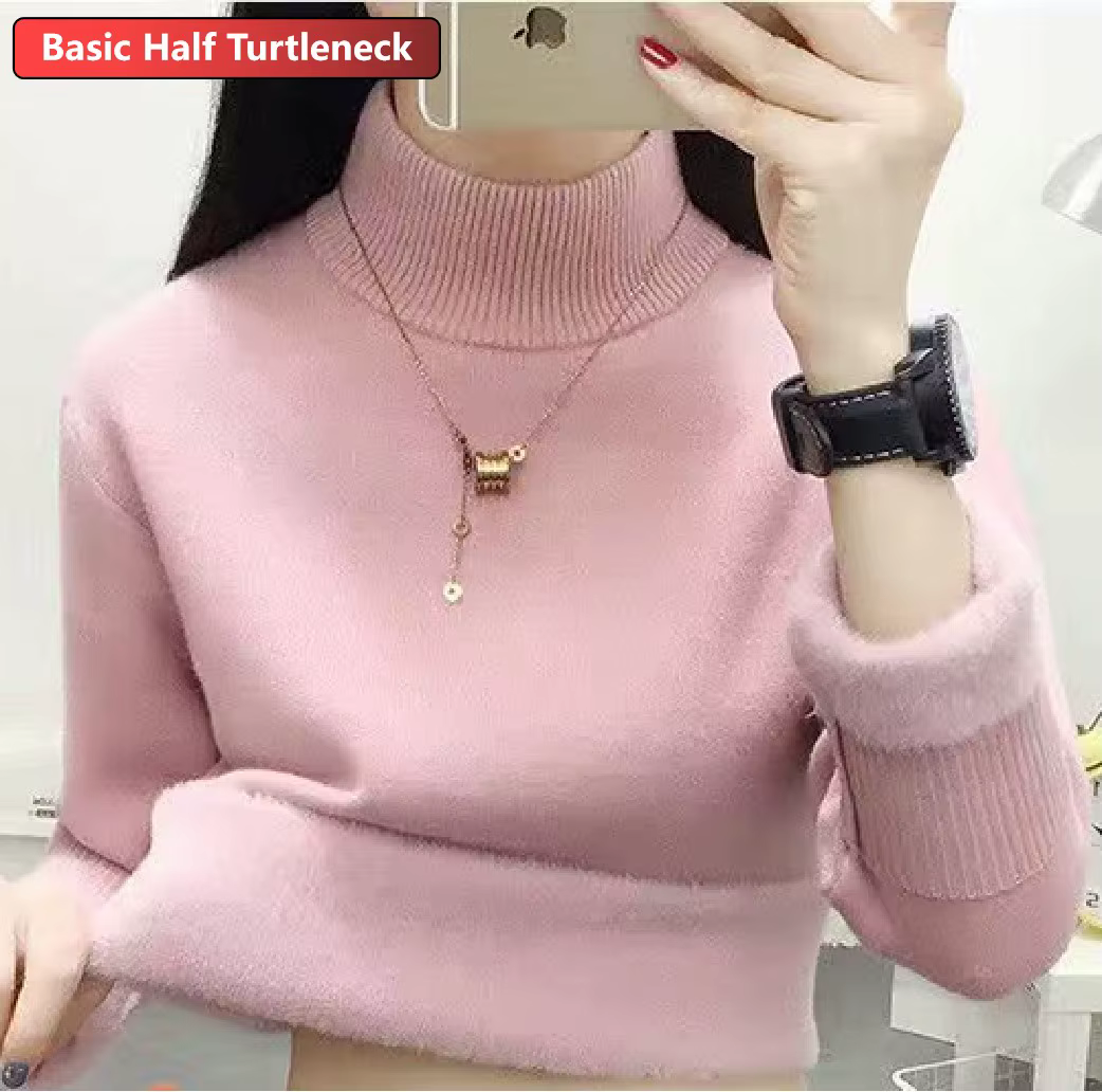 Pull pour femmes hiver épaissir col roulé mince tricot