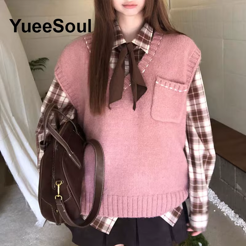 Pull tricoté sans manches ample et doux en polyester pour femmes style Y2K Fairycore occasions spéciales