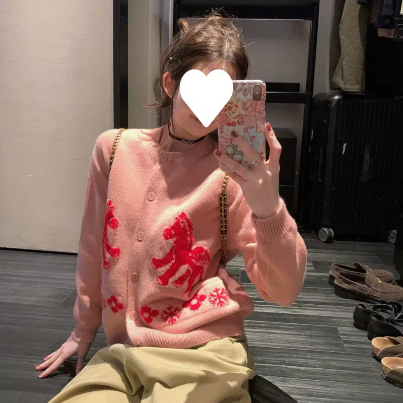Cardigan noir en maille épaisse à manches longues pour femme