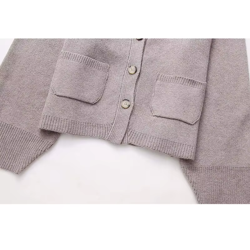 Xpqbb-Cardigan en tricot à col en V pour femme