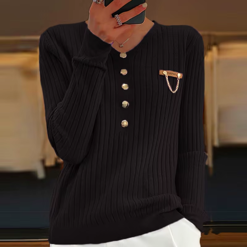 Pull en tricot à manches longues pour femme