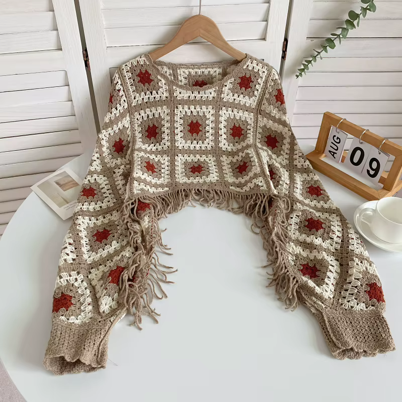 Granny – haut carré à franges