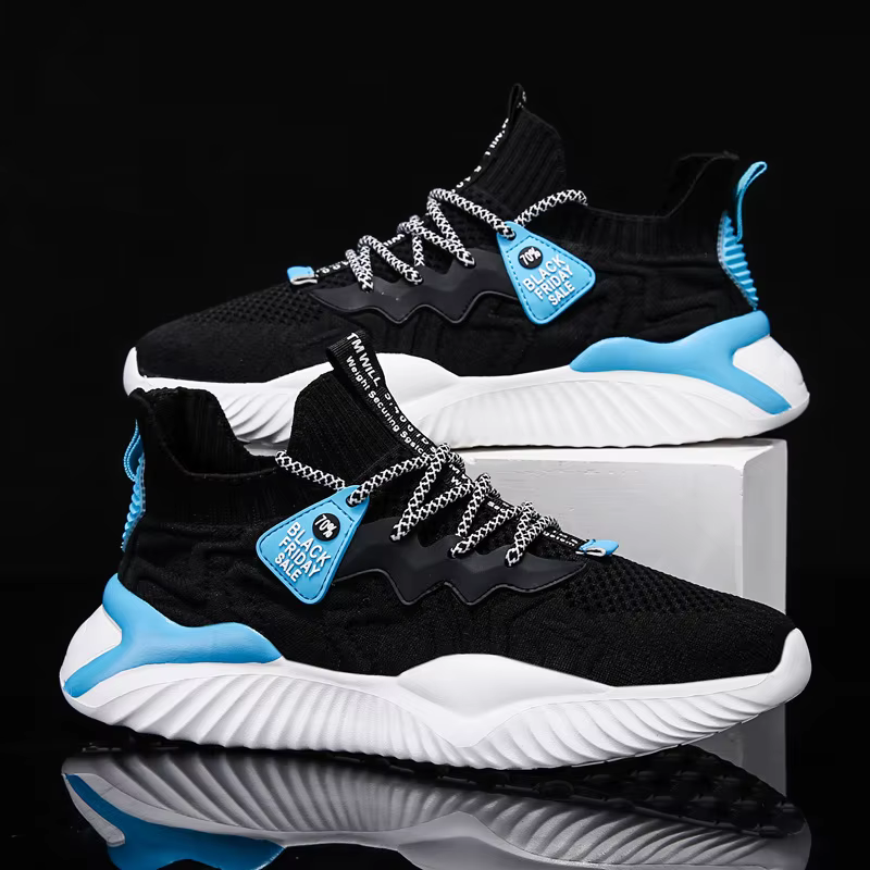 Chaussures de Course Respirantes en Maille pour Homme, Baskets d'Extérieur Décontractées, Antidérapantes, à la Mode, Nouvelle Collection