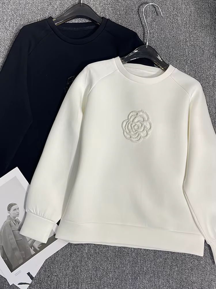 S-XXL mode coréenne noir blanc pull O cou sweat-shirt Patchwork haut automne hiver manches longues Kawaii pulls Streetwear décontracté