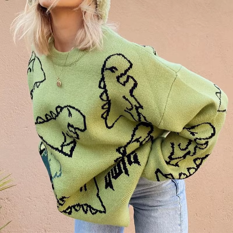 Pull Surdimensionné à Manches sulfet Col Rond pour Femme