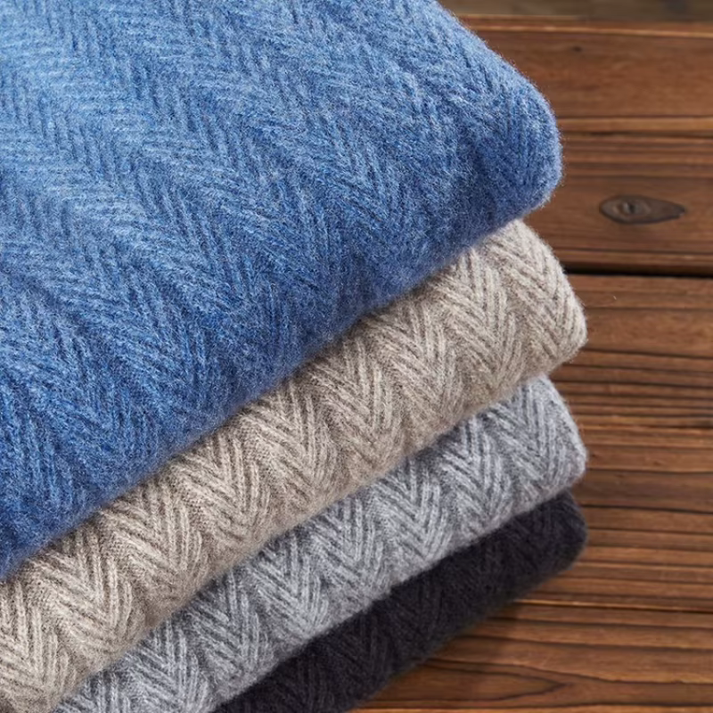 Pull 100% laine de haute qualité pour hommes, pull d'affaires décontracté à col rond, chaud et doux, 420g