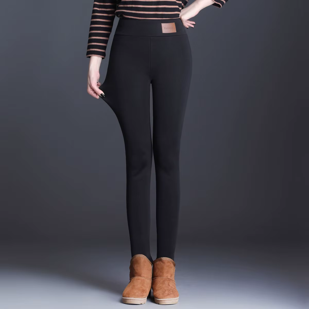 Legging taille haute sans couture avec sourire en agneau pour femme, optique, thermique, collants chauds, pantalon isolé, mode féminine, hiver,hiver vêtements femme hiver,collant polaire femme,vêtemen