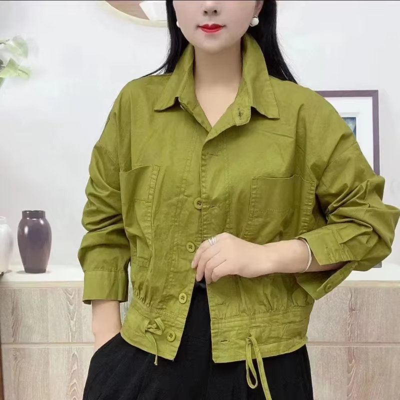 Cardigan à boutons à la mode, chemise polyvalente, manches longues, couleur unie, haut décontracté