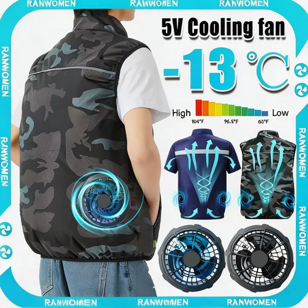 Gilet de refroidissement rapide avec ventilateur DC pour homme, idéal pour la randonnée en extérieur par temps chaud – Veste climatisée d'été