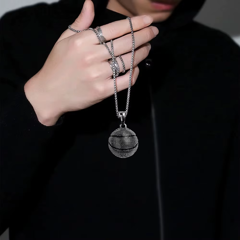 Pendentif basket-ball pour hommes, nouveau Style sportif, chaîne en acier inoxydable, mode Hip Hop, accessoires de cou, bijoux cadeaux de fête