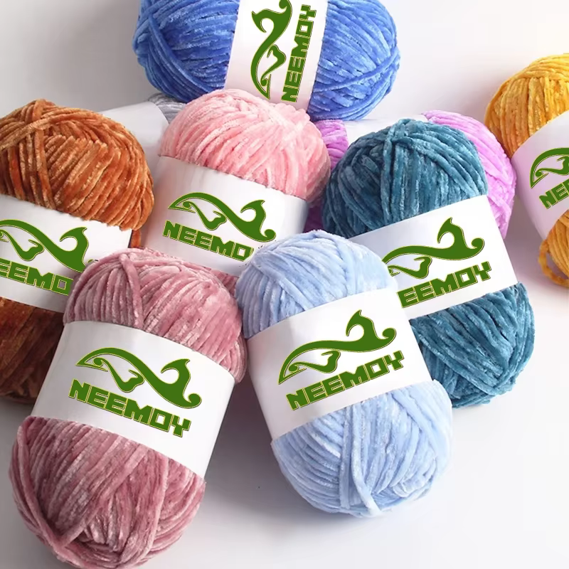 100 g/ensemble Chenille velours fil tricoté laine moyen épais chaud peau amicale
