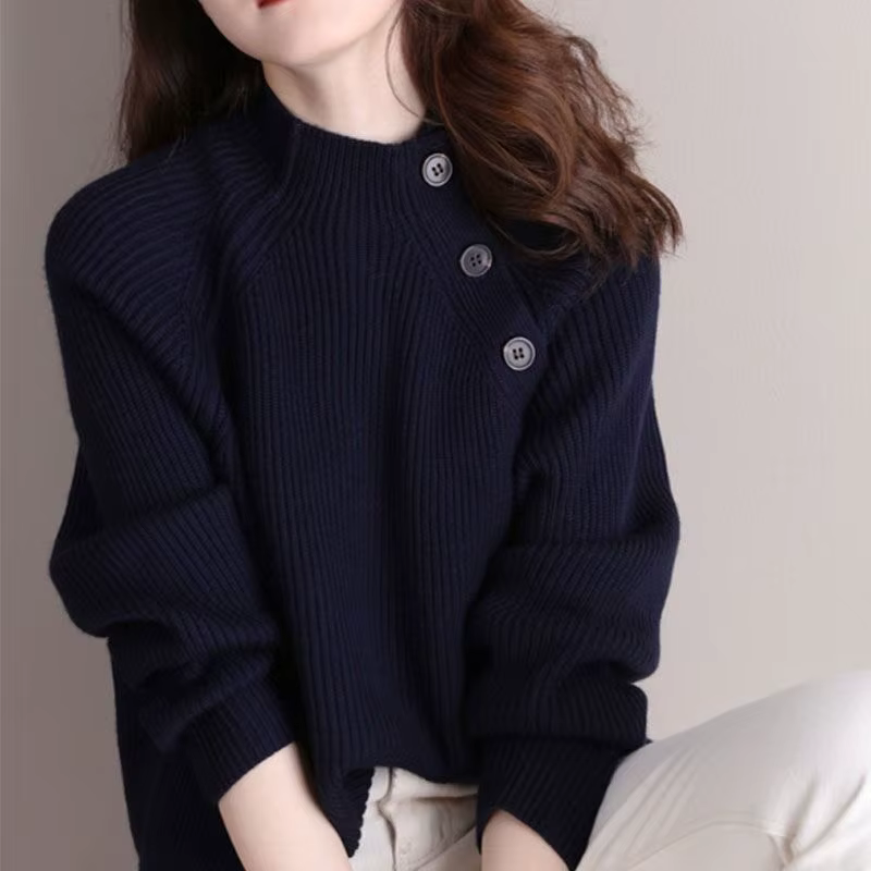 Pull marron à col roulé pour femme