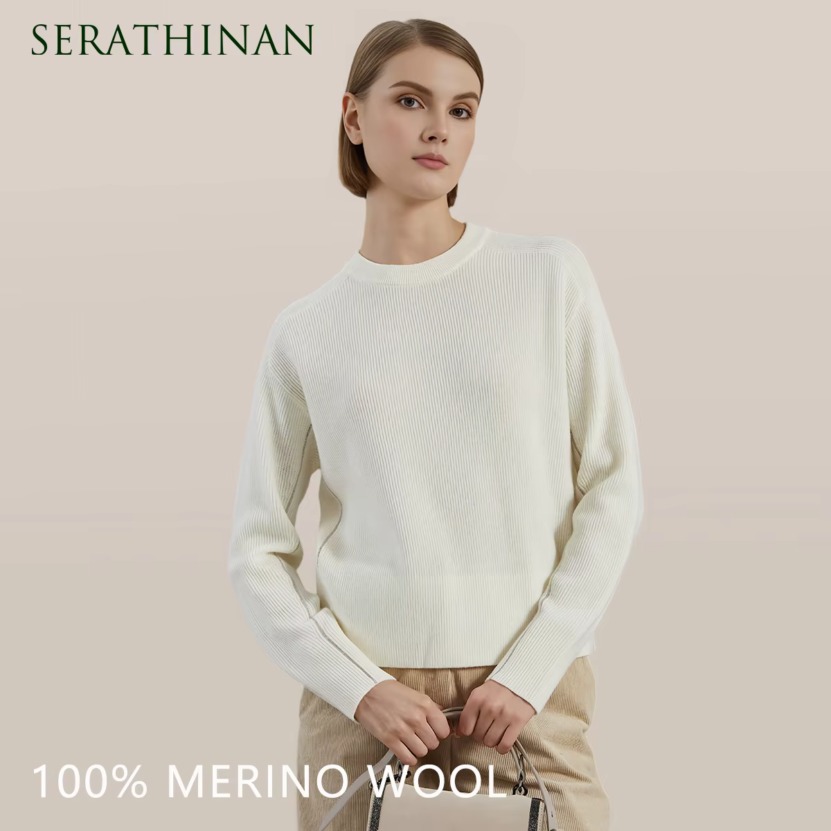 Pull en tricot à col rond pour femmes