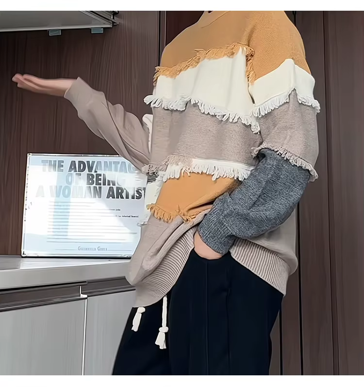 Pull en patchwork de laine de luxe haut de gamme pour hommes, pulls Harajuku coréens, pulls optiques chauds pour hommes, pulls de Noël pour hommes, automne et hiver