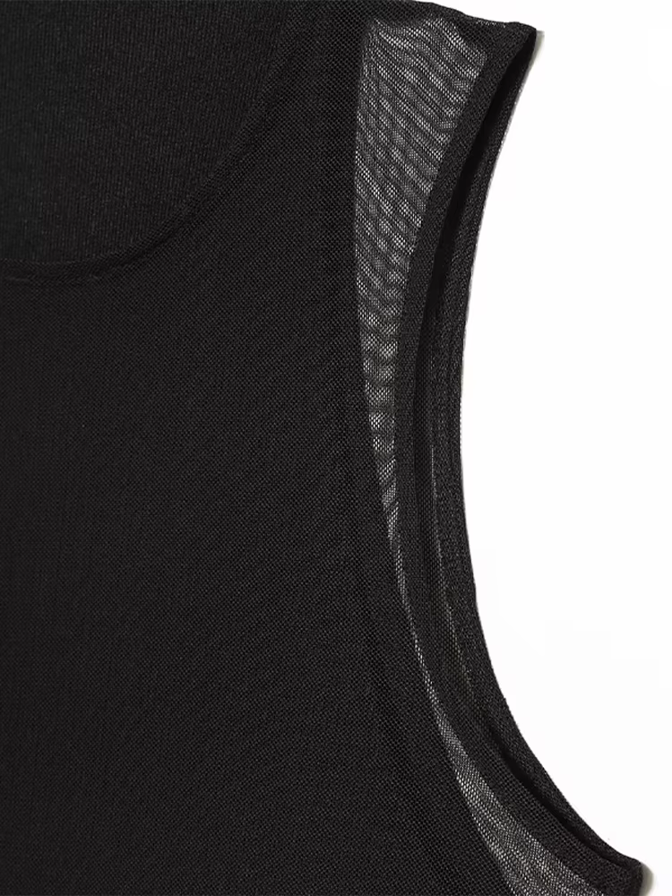 Robe Double couche sans manches à col roulé pour femmes