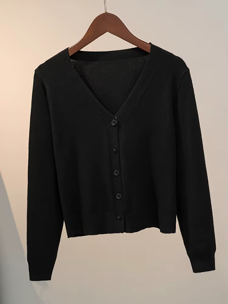 Cardigan en tricot boutonné pour femme
