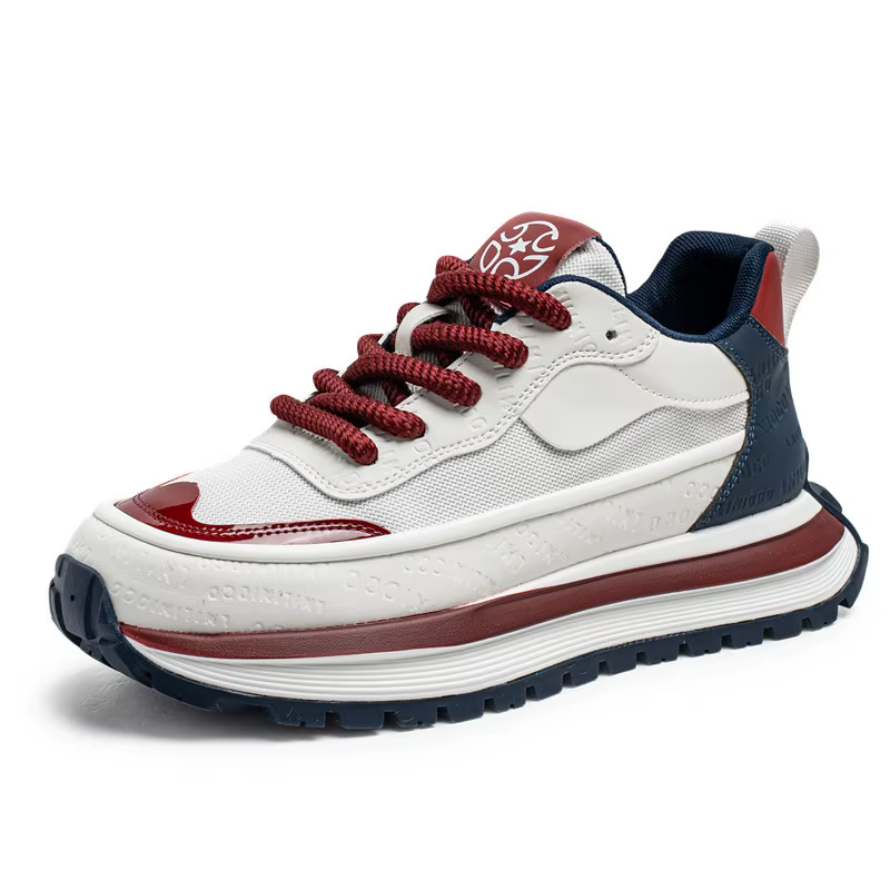 2025 nouveaux hommes plate-forme maille baskets semelle épaisse élévatant coupe basse bicolore respirant sport décontracté Streetwear chaussures à la mode