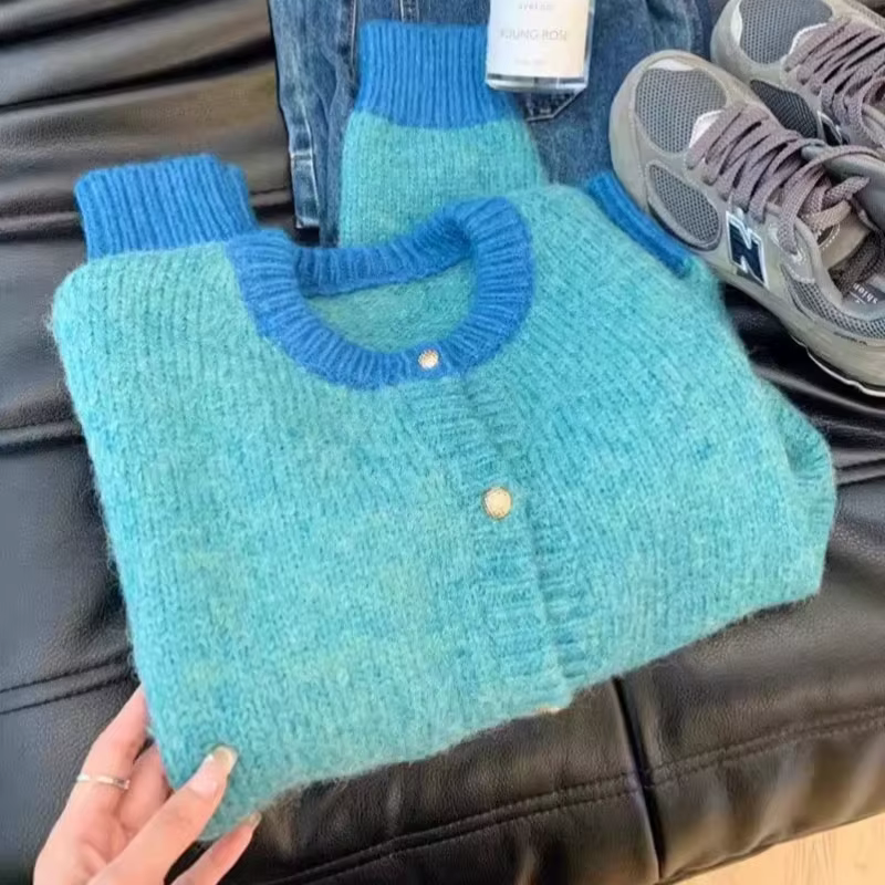 Cardigan court en tricot pour femme