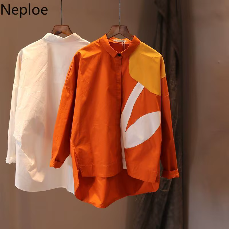 Chemise blanche à manches longues pour femmes, chemisiers College de fleurs, vêtements en Y élégants, vintage, mode coréenne