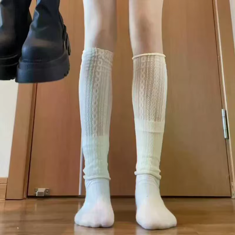 Leggings en dentelle Style Ballet, chauffe-jambes en maille pour femmes et filles, chaussettes Lolita Kawaii, manchettes de bottes, chaussettes fines d'été, couverture de manches tricotées