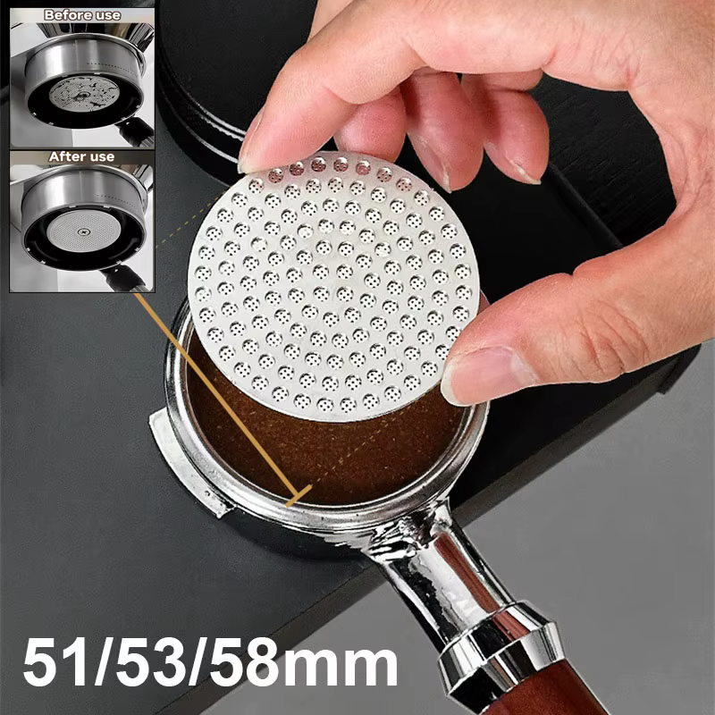Écran à café expresso 51/53/58mm, filtre à café réutilisable, maille en acier inoxydable, porte-filtre à café, épaisseur de maille, filtre à café
