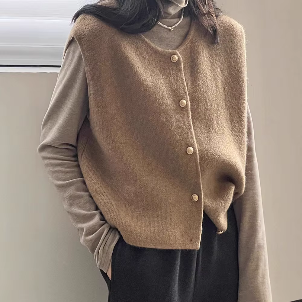 Gilet tricoté rétro pour femmes