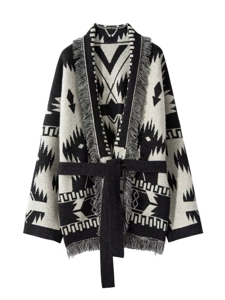 WQJGR cachemire Cardigan pull femmes glands tricot Jacquard manteau hiver haute qualité femme vêtements à manches longues hauts