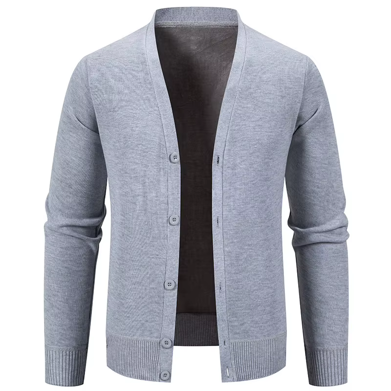 Cardigan ouvert à col en V pour homme, en tricot, en polaire épaisse, grande taille, style homme, automne hiver printemps, nouveau modèle, vêtements décontractés