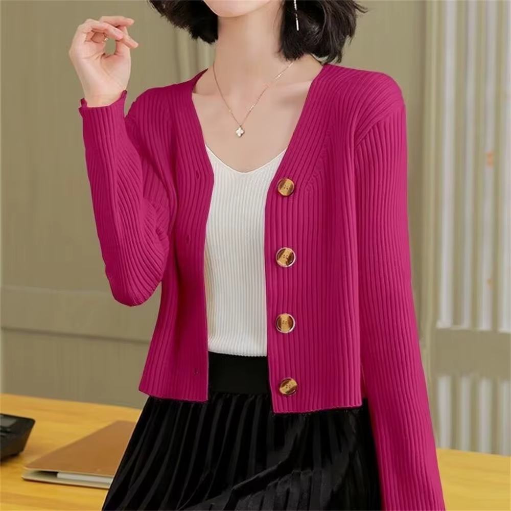 Cardigan à col en v pour femmes
