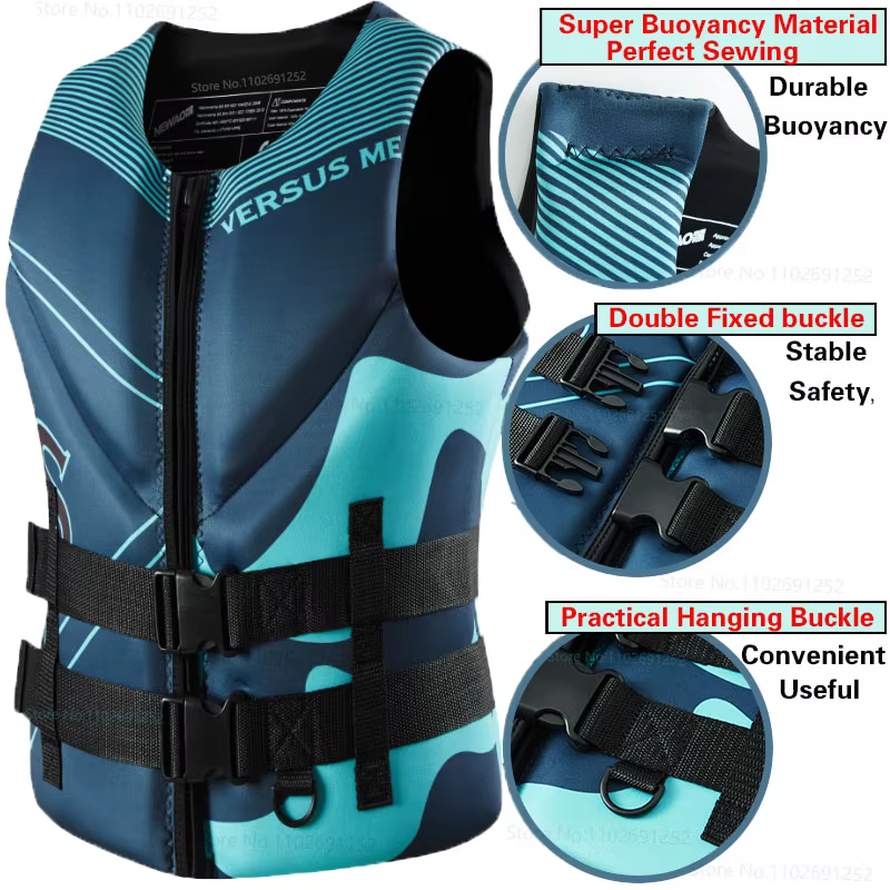 Gilet de sauvetage pour adultes Sports nautiques Natation Surf Raft Kayak Pêche Jet Ski Gilet de sauvetage Super Flottabilité Néoprène Gilets de sauvetage